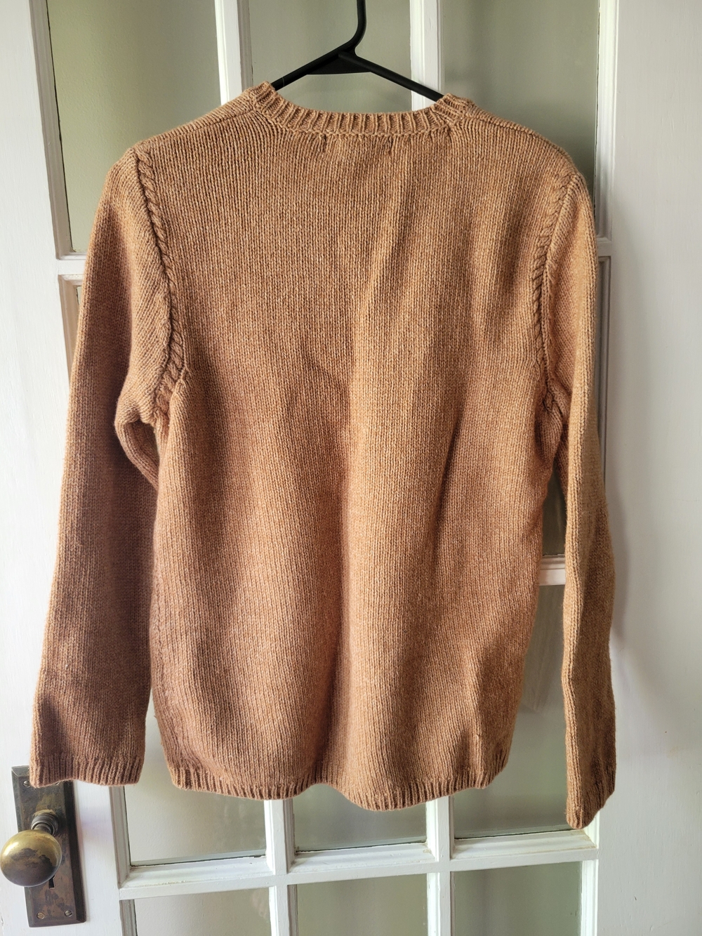 Irelands Eye Women's Lambswool Blend Tan/brown Round Neck Pullover Sweater - Picture 11 of 15